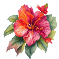 ai généré, aquarelle fleur png