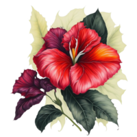 ai généré, aquarelle fleur png