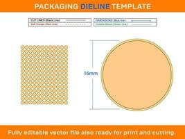 180pcs 16 mm CIRCLE or ROUND label sticker dieline template vector