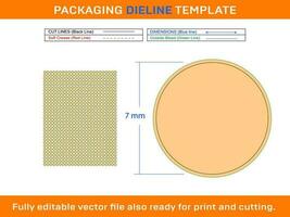 744pcs 7 mm CIRCLE or ROUND label sticker dieline template vector