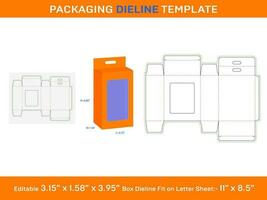 Tuck end box with hang tag Mobile chaeger box dieline template vector