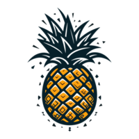 ananas silhouette - génératif ai png