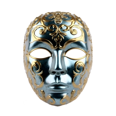 AI generated Neon doomsday mask with x shaped eyes isolated