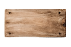 empty wooden plank signboard on transparent background ,generative ai png