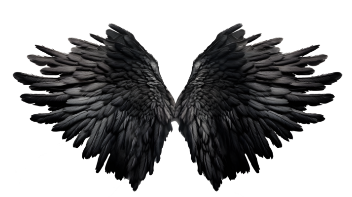 Free Black Wings PNG (Isolated-Objects)