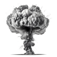 nuclear atomic explosions mushroom cloud isolated on transparent background , png