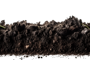 black soil isolated on transparent background ,generative ai png