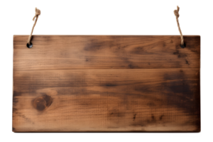 empty wooden plank signboard on transparent background ,generative ai png