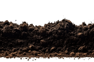 black soil isolated on transparent background ,generative ai png