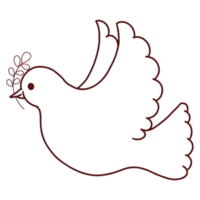 Christianity Element Hand Drawing Style with Dove Doodle png