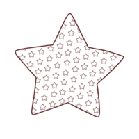 4th July Happy USA Independence Day Hand Drawing with America Star Doodle png