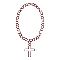 Christianity Element Hand Drawing Style with Rosary Doodle png