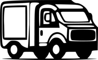 Truck black white vector illustration