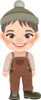 Cute boy in autumn season outfit cartoon png