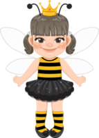 cute girl in a bee costume. Flat icon style png