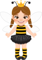 cute girl in a bee costume. Flat icon style png