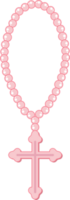 Pink rosary cartoon png