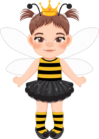 cute girl in a bee costume. Flat icon style png