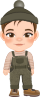 Cute boy in autumn season outfit cartoon png