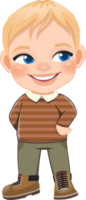 Cute boy in autumn season outfit cartoon png