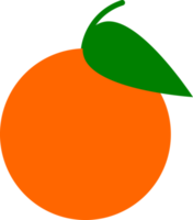 Orange fruit with leaf png