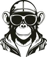 Monkey in sunglasses clipart vector