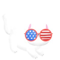 Happy 4th of July cute cat watercolor Illustration png