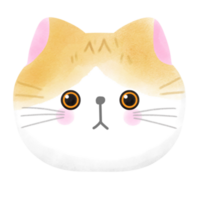 fofa gato internacional gato dia gatinho cabeça aguarela estilo elemento ilustração png