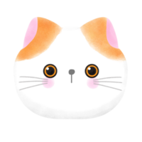 söt katt internationell katt dag kattunge huvud vattenfärg stil element illustration png