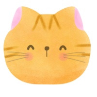 fofa gato internacional gato dia gatinho cabeça aguarela estilo elemento ilustração png