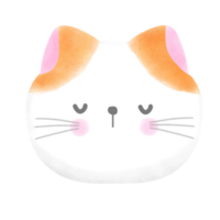 fofa gato internacional gato dia gatinho cabeça aguarela estilo elemento ilustração png