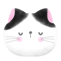 carino gatto internazionale gatto giorno gattino testa acquerello stile elemento illustrazione png