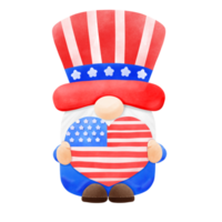 Happy 4th of July Gnome Illustration element png