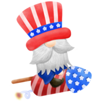 Happy 4th of July Gnome and firework Illustration element png