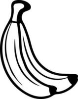 Banana black outlines vector illustration