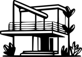 Modern house icon monochrome vector illustration
