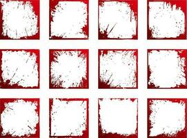 Set of bloody frame border square vector illustrations