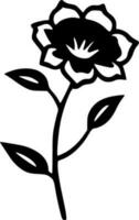 Rosa flor negro línea vector ilustración