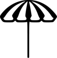 Beach umbrella black outlines vector illustration