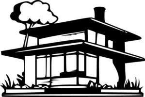 Modern house icon monochrome vector illustration