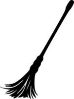 Witch broomstick black outlines vector illustration