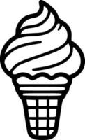 Minimal ice cream black outlines vector illustration