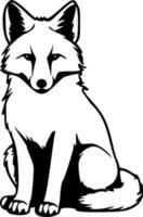 Sitting wolf black outlines monochrome vector illustration