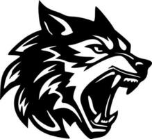 Wolf head side view logo black outlines vector illustration