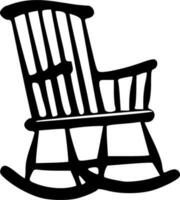 Rocking chair black outlines vector illustration