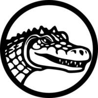 Crocodile head icon logo monochrome vector illustration