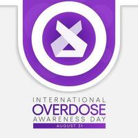 Overdose awareness day is observed every year on August 31, This event is a powerful way to join together to remember those who lost their lives to overdose. Vector illustration