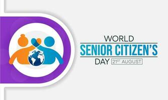 World Senior Citizen's Day is observed every year on August 21. The day is known to increase awareness of the factors and issues that affect older adults, such as age deterioration. Vector art