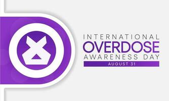 Overdose awareness day is observed every year on August 31, This event is a powerful way to join together to remember those who lost their lives to overdose. Vector illustration