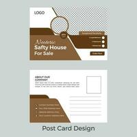 Modern corporate Free vector minimalist gold real estate postcard design template